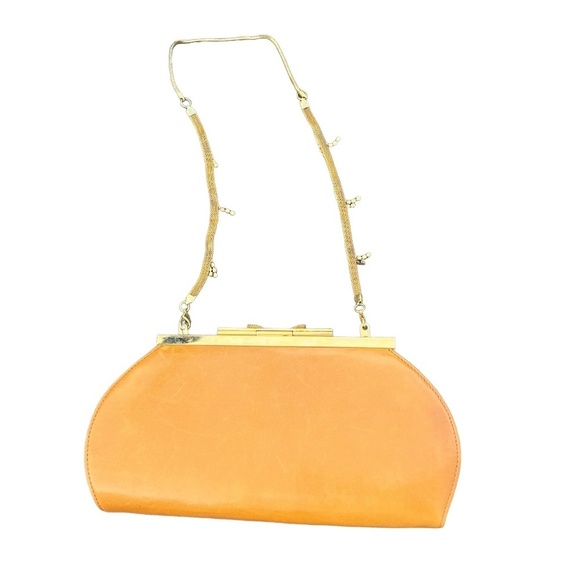 Sacco 1823 Italian Leather Bag With Swarovski Crystal, Tan - Picture 2 of 16